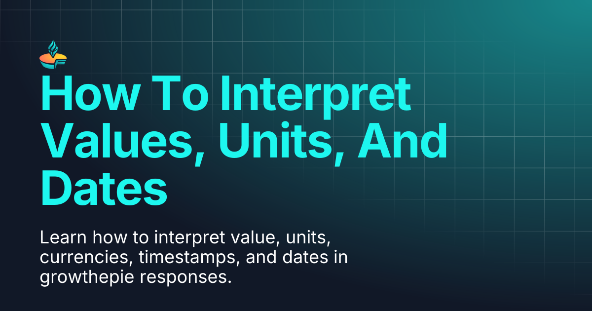How To Interpret Values, Units, And Dates | growthepie docs