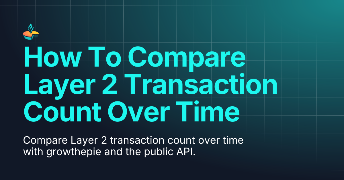 How To Compare Layer 2 Transaction Count Over Time | growthepie docs